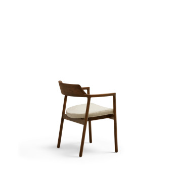 Sedia Alocs sfoderabile ciniglia beige legno massiccio di rovere noce FSC Mix Credit