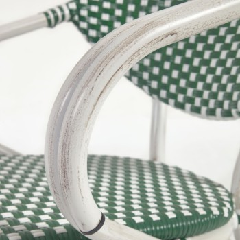 Sedia bistrot da esterno Marilyn alluminio braccioli e rattan sintetico