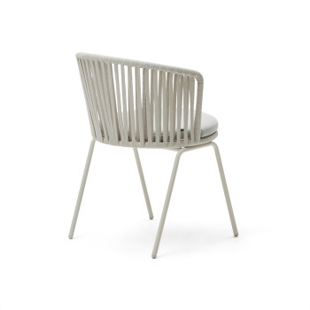 Sedia da esterni Saconca in corda e acciaio zincato grigia