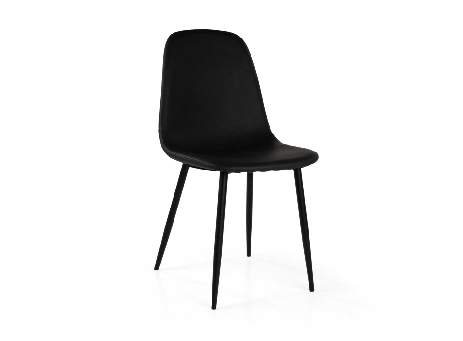 Sedia ecopelle Jacky nero