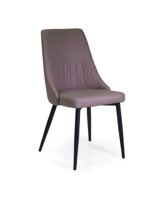 Sedia ecopelle Oliver tortora Vacchetti