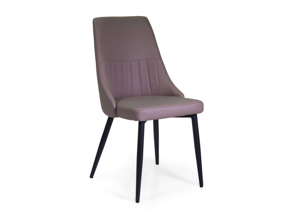 Sedia ecopelle Oliver tortora Vacchetti
