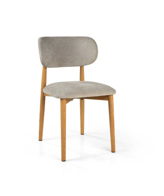 Sedia Elba tessuto sabbia struttura legno rovere Vacchetti