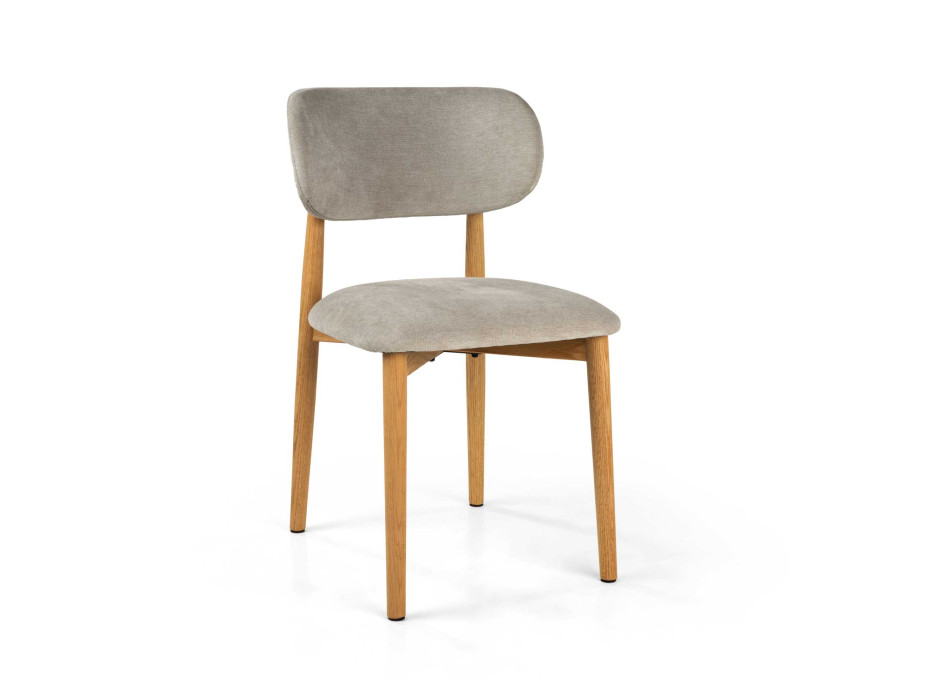 Sedia Elba tessuto sabbia struttura legno rovere Vacchetti