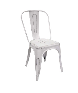 Sedia ferro new bristol bianco antico cm43x43h45/84 Vacchetti