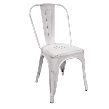 Sedia ferro new bristol bianco antico cm43x43h45/84 Vacchetti