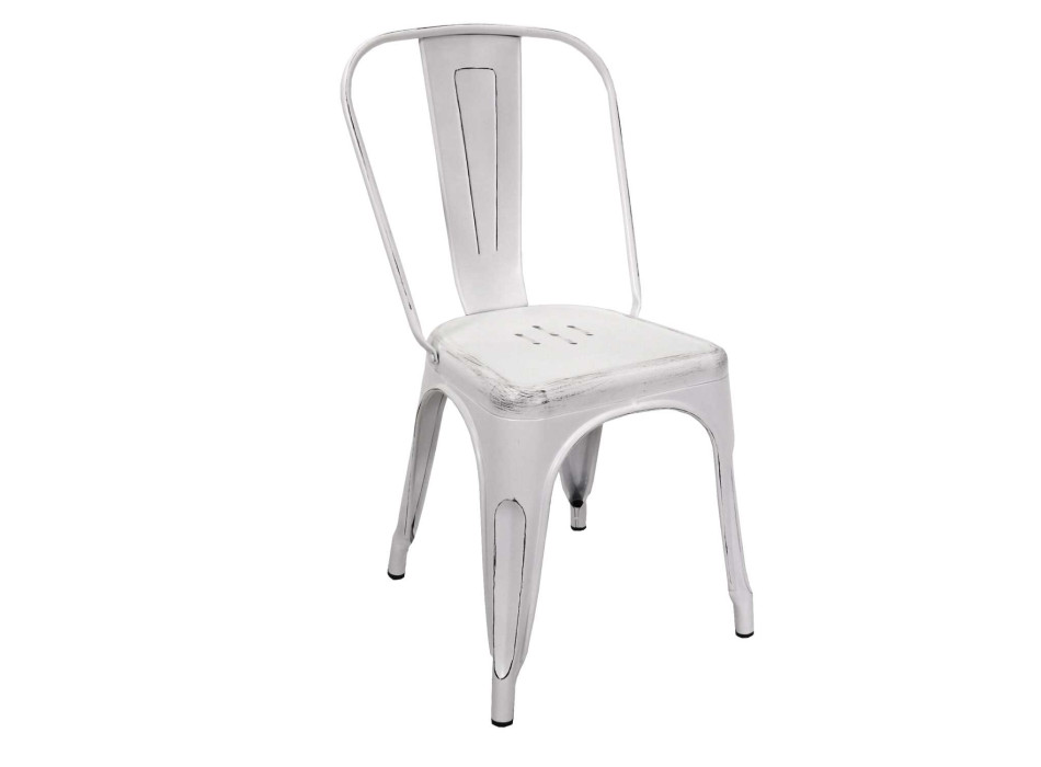 Sedia ferro new bristol bianco antico cm43x43h45/84 Vacchetti