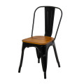 Sedia ferro New Bristol nero seduta legno cm43x43h45/84 Vacchetti