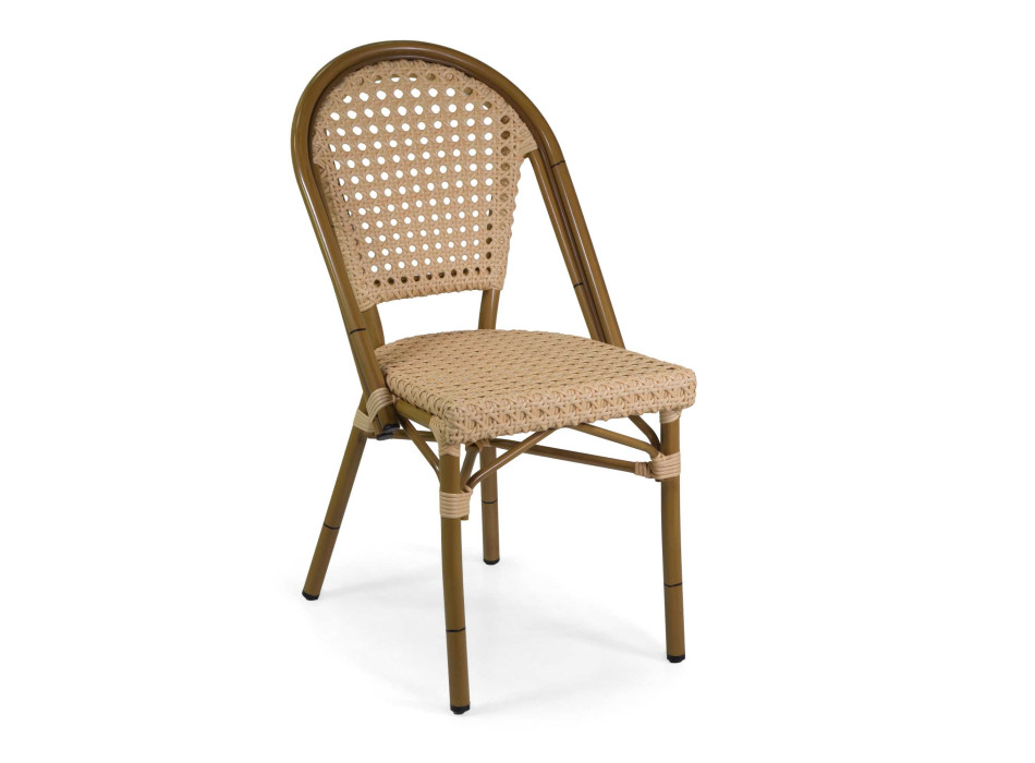 Sedia Francese alluminio polyrattan naturale cm46x56h45/87 vacchetti