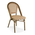 Sedia Francese alluminio polyrattan naturale cm46x56h45/87 vacchetti