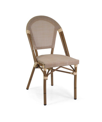 Sedia Francese alluminio textilene naturale cm46x56h45/87 Vacchetti