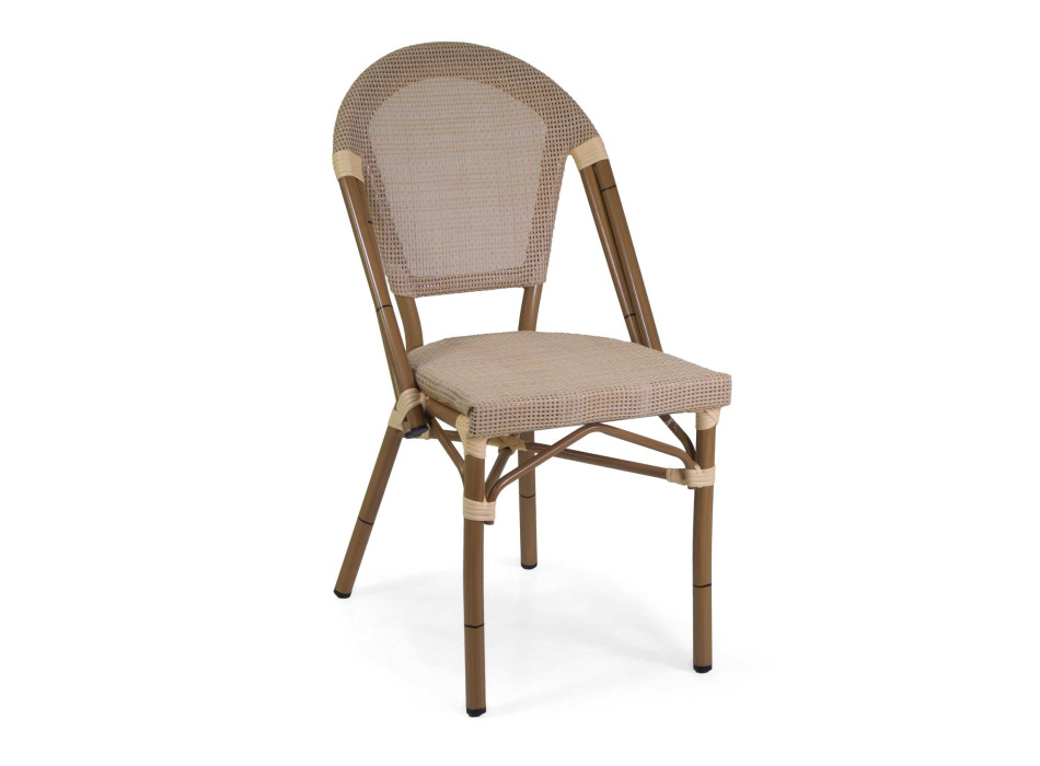 Sedia Francese alluminio textilene naturale cm46x56h45/87 Vacchetti