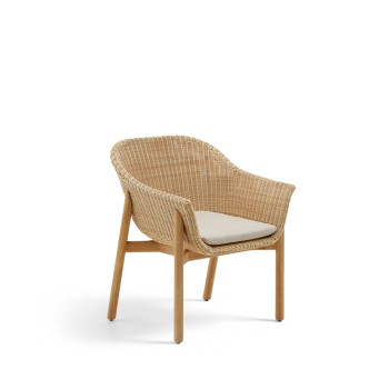 Sedia Galea in legno massello di teak e rattan sintetico FSC 100%