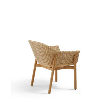 Sedia Galea in legno massello di teak e rattan sintetico FSC 100%