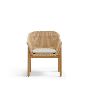 Sedia Galea in legno massello di teak e rattan sintetico FSC 100%