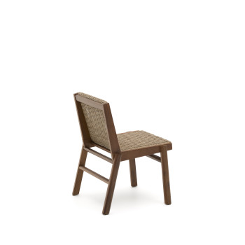 Sedia Itani in legno massiccio di acacia e rattan sintetico FSC 100%