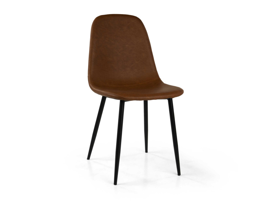 Sedia Malva ecopelle marrone struttura metallo Vacchetti