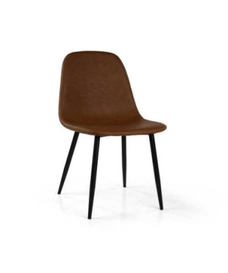 Sedia Malva ecopelle marrone struttura metallo Vacchetti