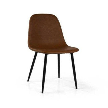 Sedia Malva ecopelle marrone struttura metallo Vacchetti