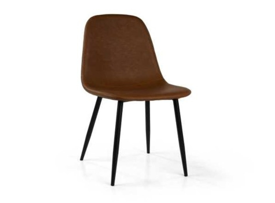 Sedia Malva ecopelle marrone struttura metallo Vacchetti