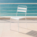 Sedia metallo doghe Rovigo Mini bianco cm47x52h44/81 Vacchetti