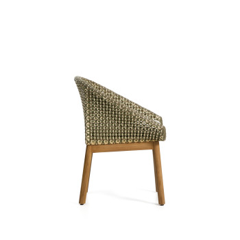 Sedia Olbia in rattan sintetico e legno massiccio 100% teak FSC