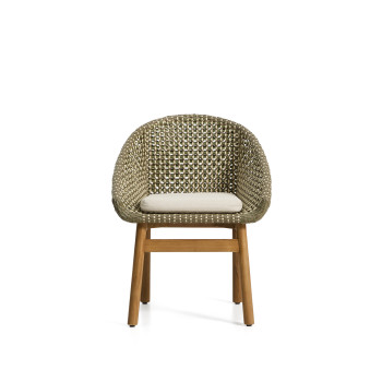 Sedia Olbia in rattan sintetico e legno massiccio 100% teak FSC