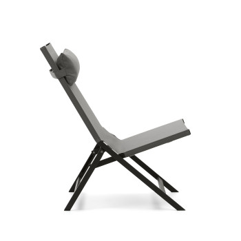 Sedia pieghevole Canutells in alluminio con finitura grigio