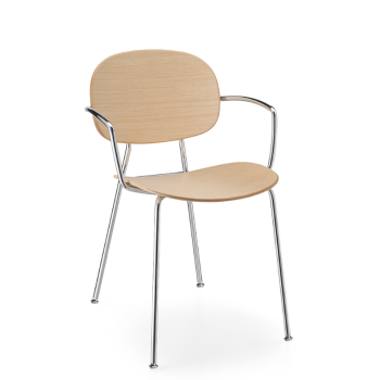 Sedia TONDINA 4 gambe con braccioli - INFINITI 