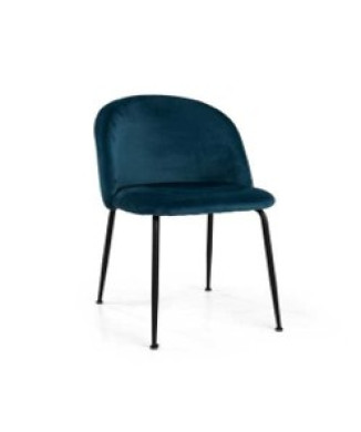 Sedia velluto Sammi blu struttura nero Vacchetti