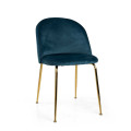 Sedia velluto Sammi blu struttura oro Vacchetti