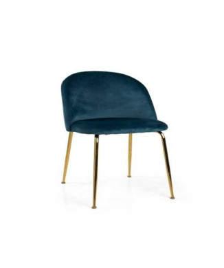 Sedia velluto Sammi blu struttura oro Vacchetti