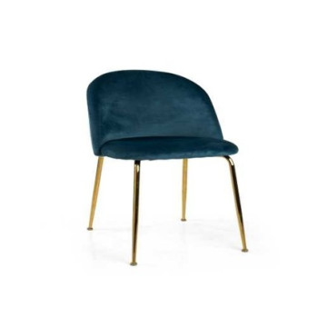 Sedia velluto Sammi blu struttura oro Vacchetti