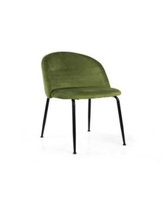 Sedia velluto Sammi verde struttura nero Vacchetti