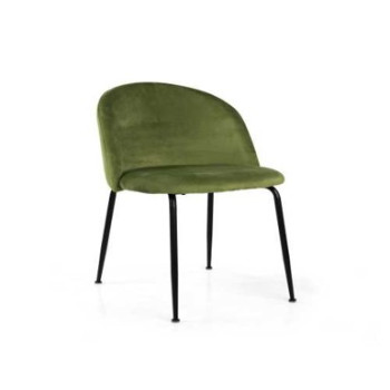 Sedia velluto Sammi verde struttura nero Vacchetti