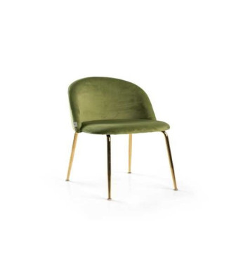 Sedia velluto Sammi verde struttura oro vacchetti