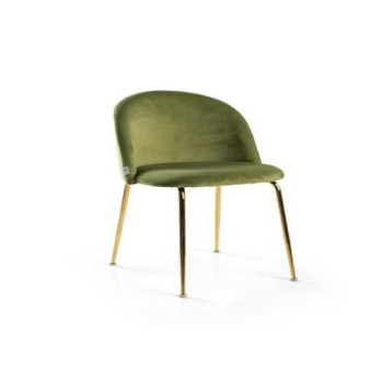 Sedia velluto Sammi verde struttura oro vacchetti