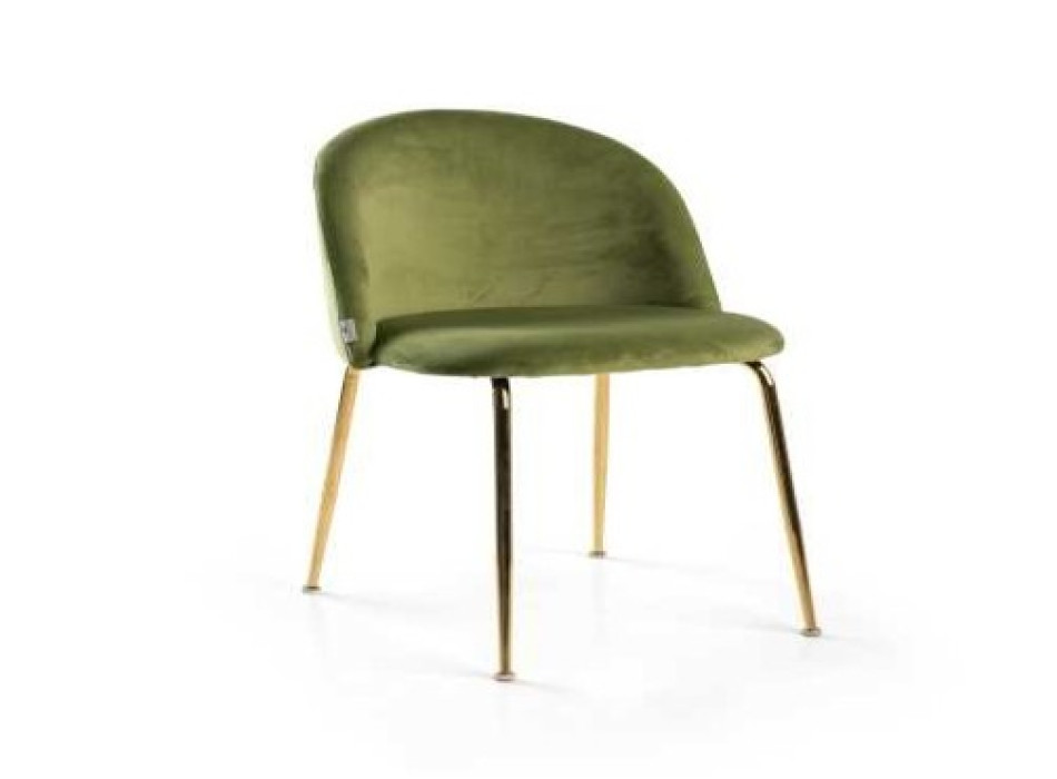 Sedia velluto Sammi verde struttura oro vacchetti