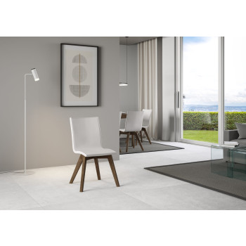 Sedie - Sedia Trudy gambe bianche cuscino bianco 01