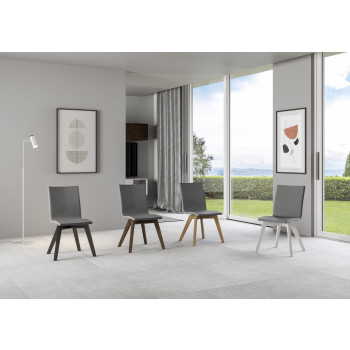 Sedie - Sedia Trudy gambe bianche cuscino grigio 11