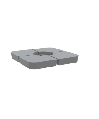 Set Base per Ombrellone 4 pz con Supporto a Croce 100 kg PP