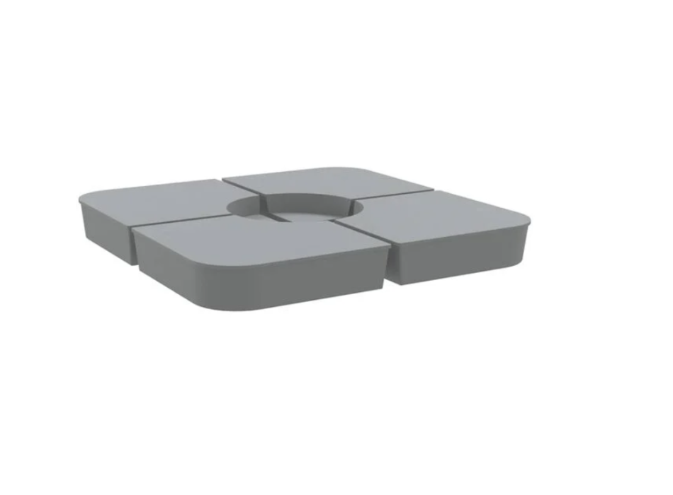 Set Base per Ombrellone 4 pz con Supporto a Croce 100 kg PP
