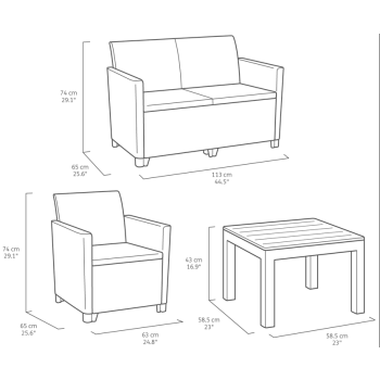 Set da giardino MARIE LOUNGE SET KETER 