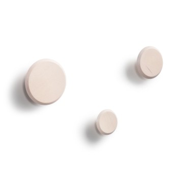 Set Nadua di 3 appendiabiti in legno massello di