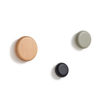 Set Nadue di 3 appendiabiti in legno massello di fiti in legno massello di faggi