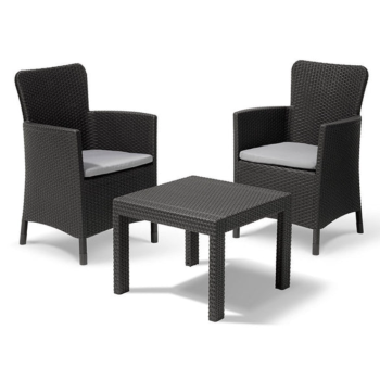 Set Tavolino e 2 Poltrone Da Giardino SALVADOR BALCONY SET KETER 