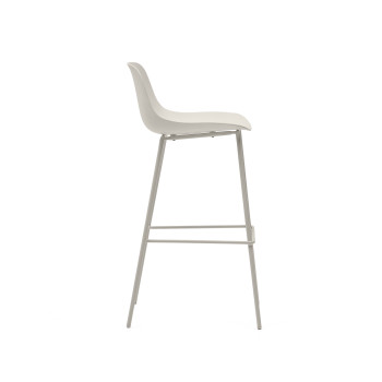 Sgabello Altea beige e gambe in acciaio con finitura beige 75 cm