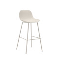 Sgabello Altea beige e gambe in acciaio con finitura beige 75 cm