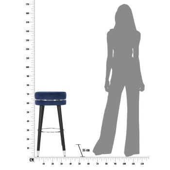 SGABELLO BAR PARIS BLU/SILVER