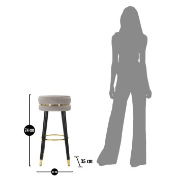 SGABELLO BAR PARIS GRIGIO/GOLD